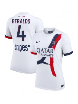 Paris Saint-Germain Lucas Beraldo #4 Replika Borta Kläder Dam 2025-26 Kortärmad